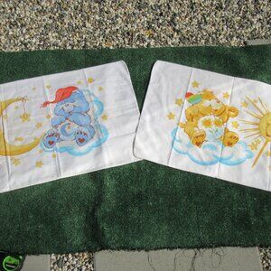 Set of 2 Vintage Sears Care Bears Standard Pillowcases Pillow Case Set